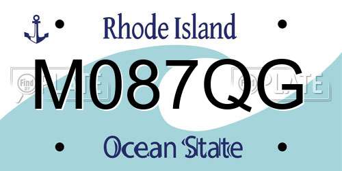 M087QG Rhode Island License Plate