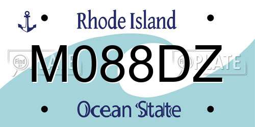 M088DZ Rhode Island License Plate