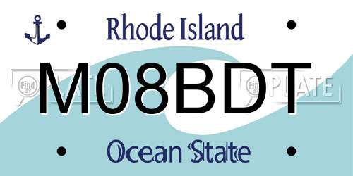 M08BDT Rhode Island License Plate
