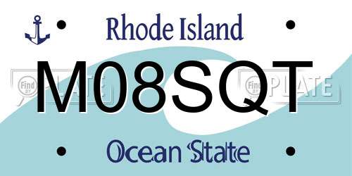 M08SQT Rhode Island License Plate
