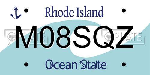 M08SQZ Rhode Island License Plate