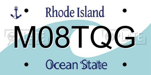 M08TQG Rhode Island License Plate