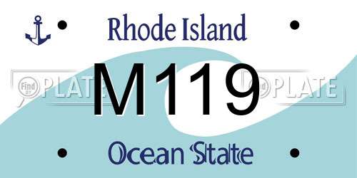 M119 Rhode Island License Plate