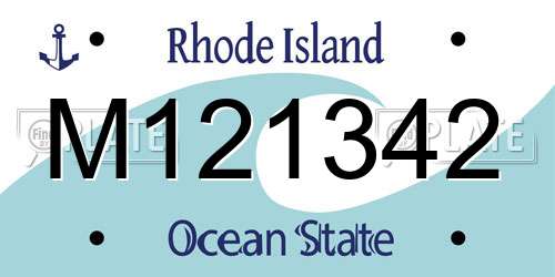 M121342 Rhode Island License Plate