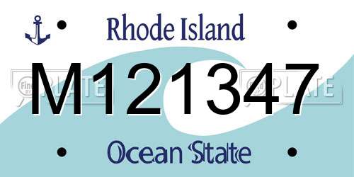 M121347 Rhode Island License Plate