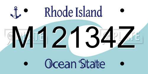 M12134Z Rhode Island License Plate