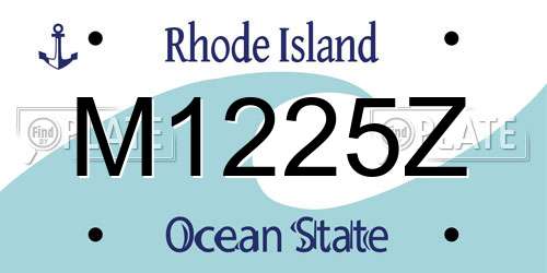 M1225Z Rhode Island License Plate