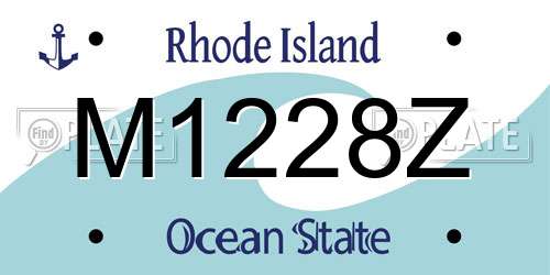M1228Z Rhode Island License Plate