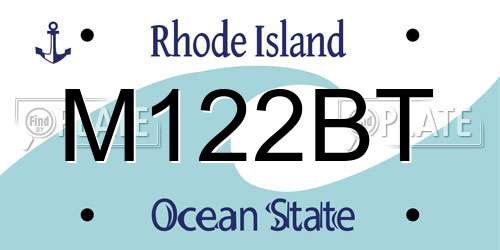 M122BT Rhode Island License Plate