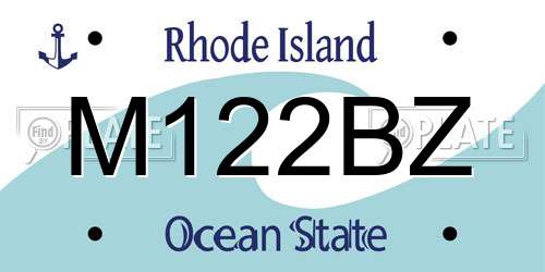 M122BZ Rhode Island License Plate