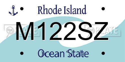 M122SZ Rhode Island License Plate