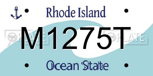 M1275T Rhode Island License Plate