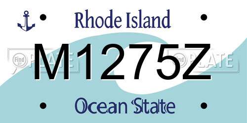 M1275Z Rhode Island License Plate