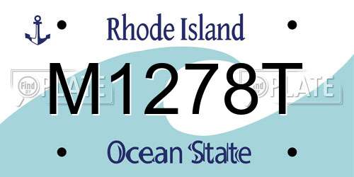 M1278T Rhode Island License Plate