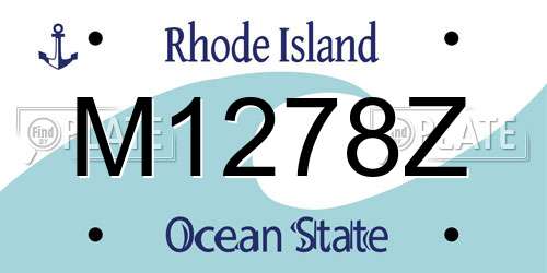 M1278Z Rhode Island License Plate