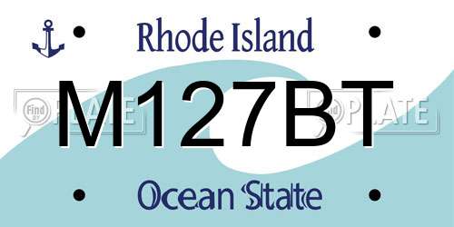 M127BT Rhode Island License Plate