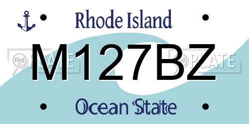 M127BZ Rhode Island License Plate