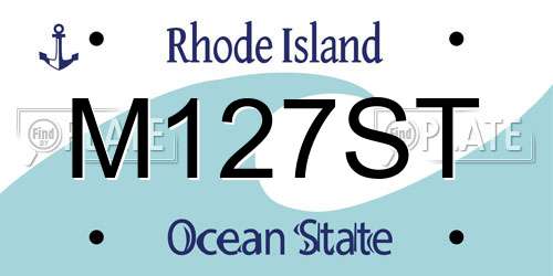 M127ST Rhode Island License Plate