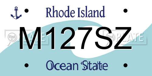 M127SZ Rhode Island License Plate