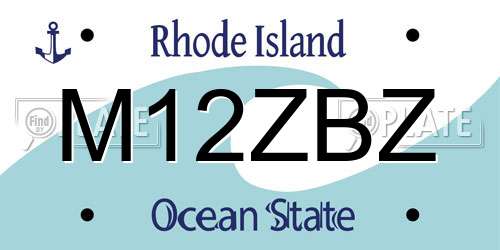 M12ZBZ Rhode Island License Plate