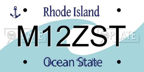 M12ZST Rhode Island License Plate