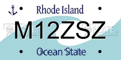 M12ZSZ Rhode Island License Plate