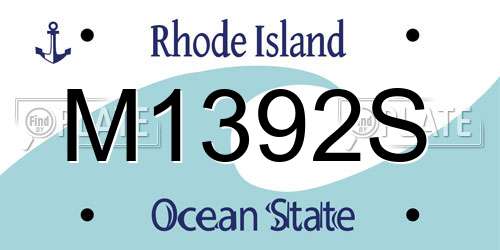 M1392S Rhode Island License Plate