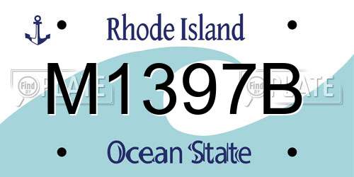 M1397B Rhode Island License Plate