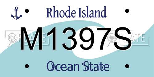 M1397S Rhode Island License Plate