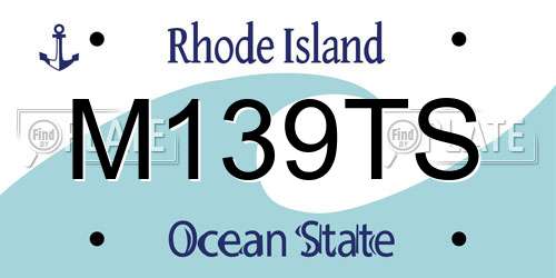M139TS Rhode Island License Plate