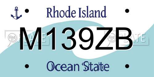 M139ZB Rhode Island License Plate