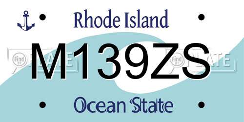 M139ZS Rhode Island License Plate