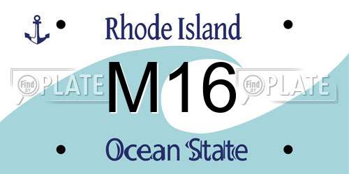 M16 Rhode Island License Plate