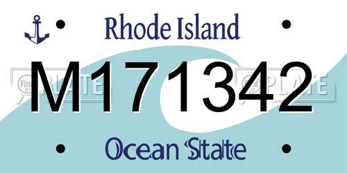 M171342 Rhode Island License Plate