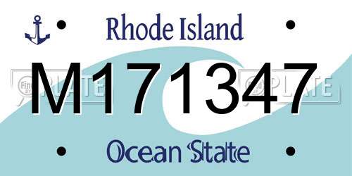 M171347 Rhode Island License Plate