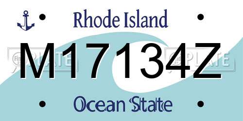 M17134Z Rhode Island License Plate