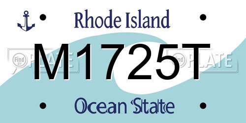M1725T Rhode Island License Plate