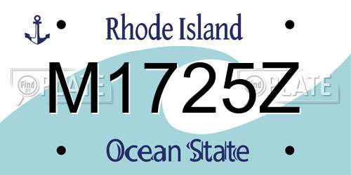 M1725Z Rhode Island License Plate