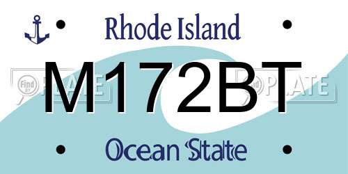 M172BT Rhode Island License Plate