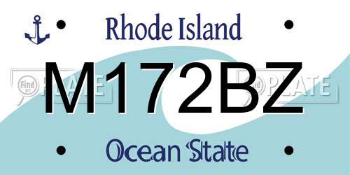 M172BZ Rhode Island License Plate