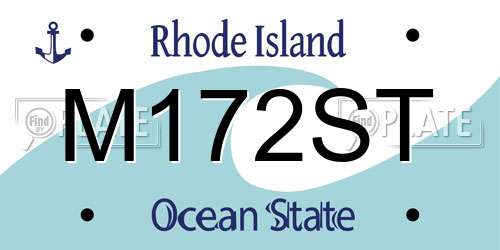M172ST Rhode Island License Plate