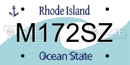 M172SZ Rhode Island License Plate