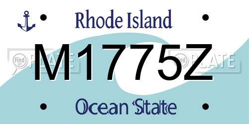 M1775Z Rhode Island License Plate