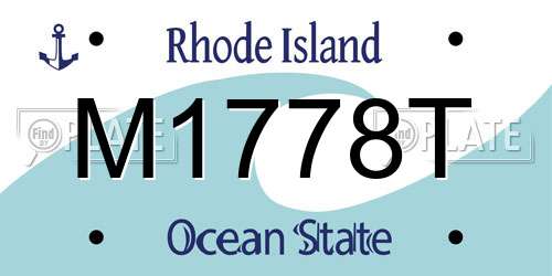 M1778T Rhode Island License Plate