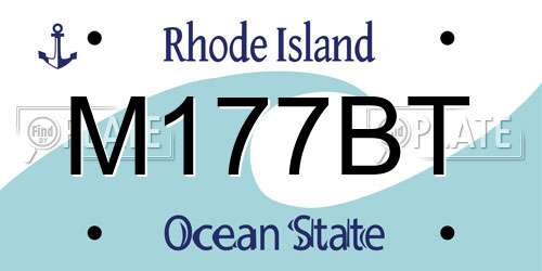 M177BT Rhode Island License Plate