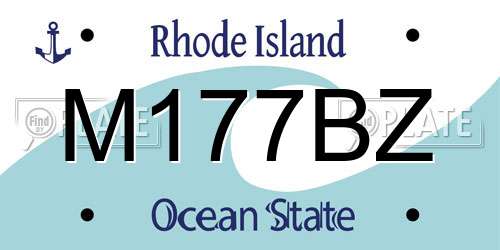 M177BZ Rhode Island License Plate