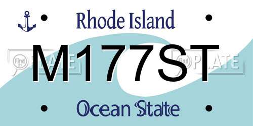 M177ST Rhode Island License Plate