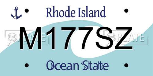 M177SZ Rhode Island License Plate