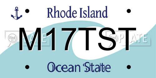M17TST Rhode Island License Plate