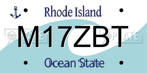 M17ZBT Rhode Island License Plate